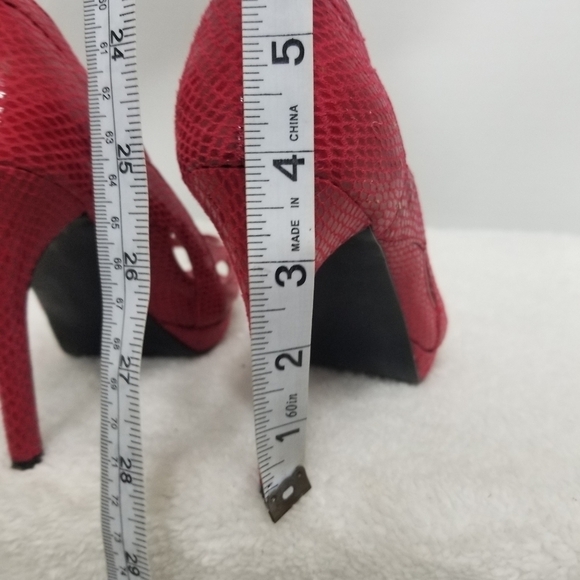 White House Black Market  snakeskin red heels - Picture 4 of 6